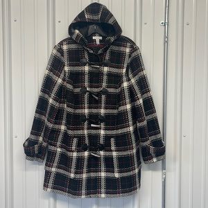 Charter club women’s jacket size 0x Plaid Black red white